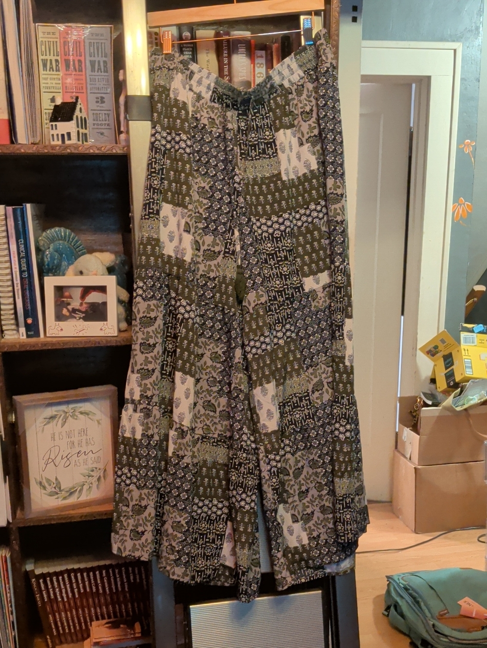 BloomChic Navy & Olive Floral Wide Leg Pants